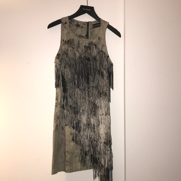 True Religion Dresses & Skirts - True Religion Tye Dye Fringe Mini Dress